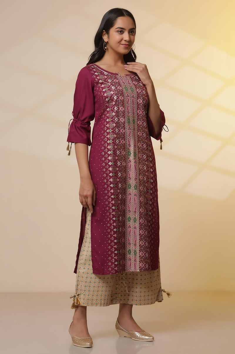 Aurelia Women’s Floral Printed Straight Kurta Set with Trousers and Dupatta for Women - Image 5