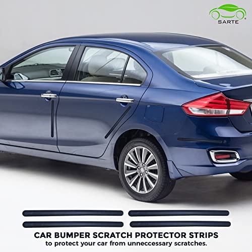 SARTE Universal Car Edge Door Guard Scratch Protector Silicone Rubber Bumper Protector Guard Anti-Scratch Bumper Protector Anti-Collision Patch Bumper Guard Strip for All Cars (4pcs-Black) - Image 2