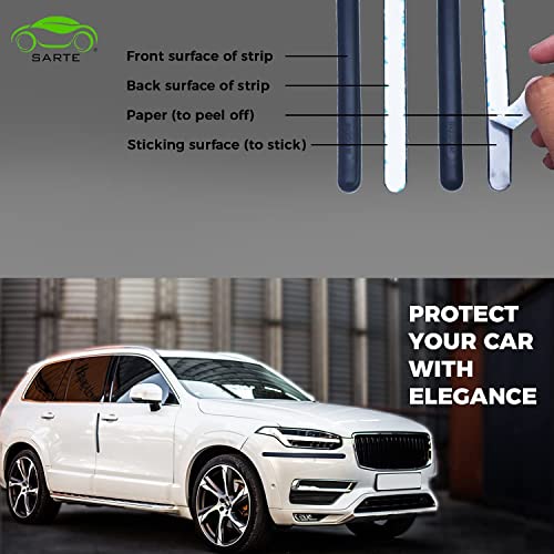 SARTE Universal Car Edge Door Guard Scratch Protector Silicone Rubber Bumper Protector Guard Anti-Scratch Bumper Protector Anti-Collision Patch Bumper Guard Strip for All Cars (4pcs-Black) - Image 5