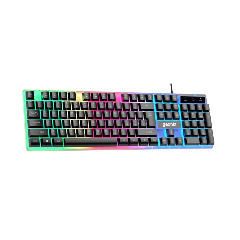 Geonix Cruiser K5, Wired Gaming Keyboard, 104 Keys, 1.5m Cable, 12 Multimedia Keys, USB Interface, RGB Colour, Plug and Play - Image 5