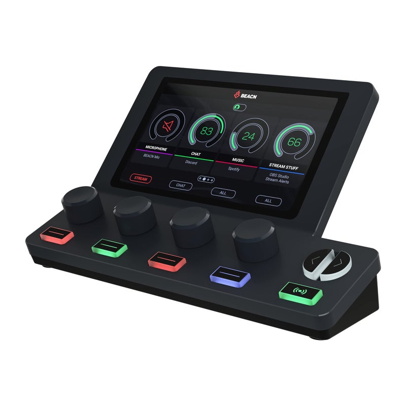 BEACN Mix Create Audio Mixer for PC Mac For Content Creators Gaming Podcast PC Audio Mixer with C USB for Twitch YouTube Essential Streaming Accessories Dark