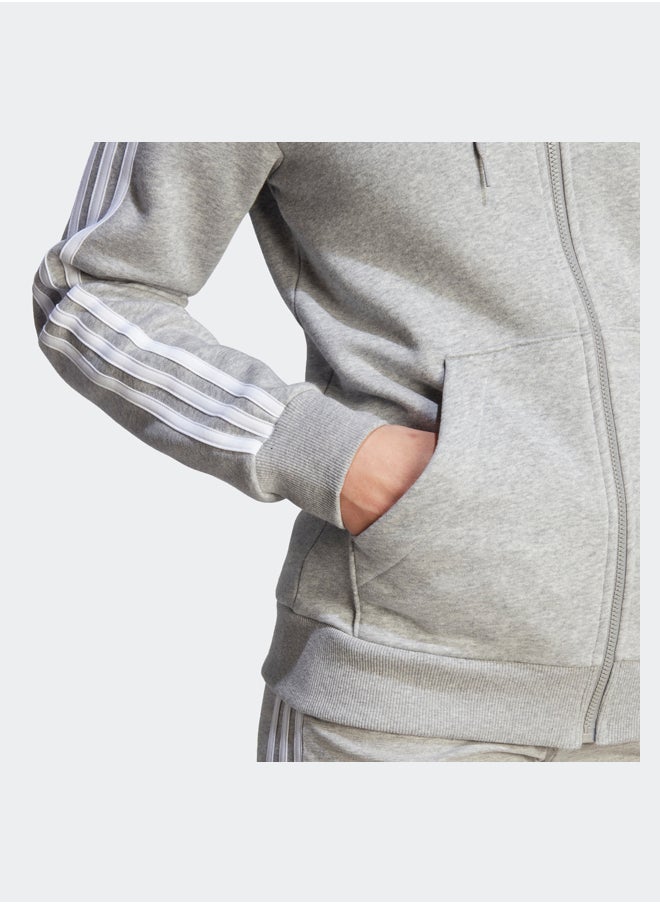 Adidas Essentials 3-Stripes Full-Zip Fleece Hoodie  - Image 5