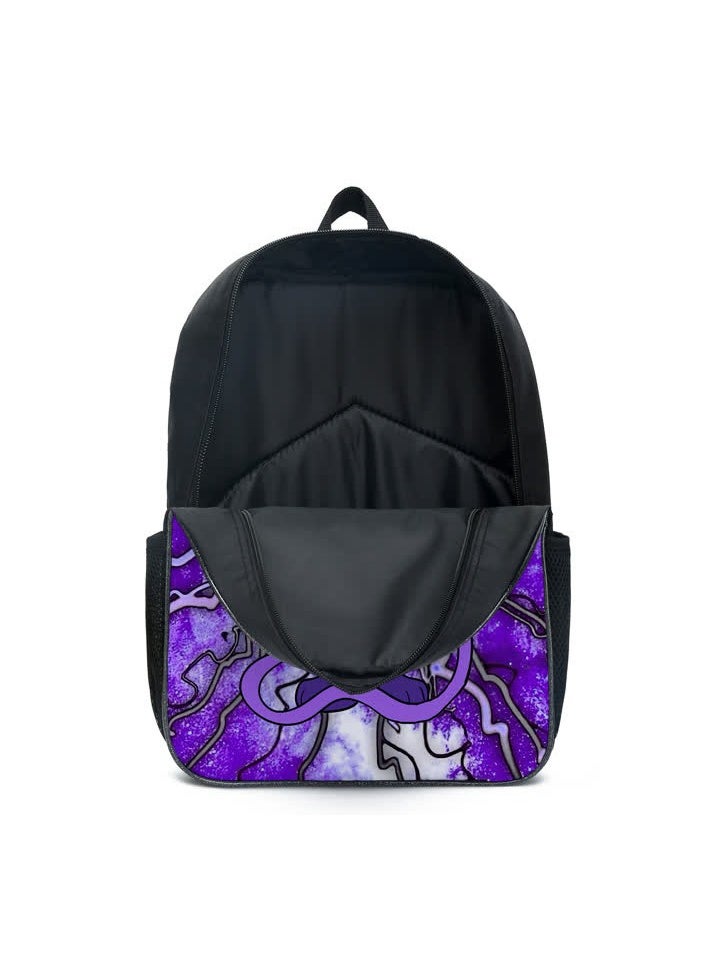 Smiling critters smiling animal purple cat primary and secondary school student schoolbag children's backpack backpack,Smiling Animals Three-piece Set 04