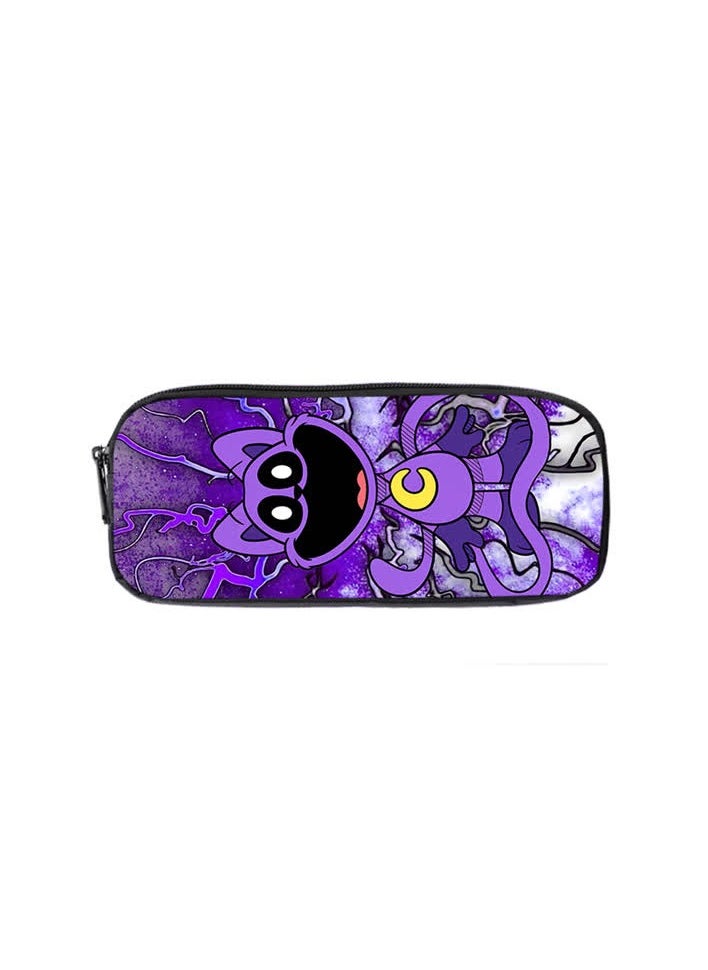 Smiling critters smiling animal purple cat primary and secondary school student schoolbag children's backpack backpack,Smiling Animals Three-piece Set 04