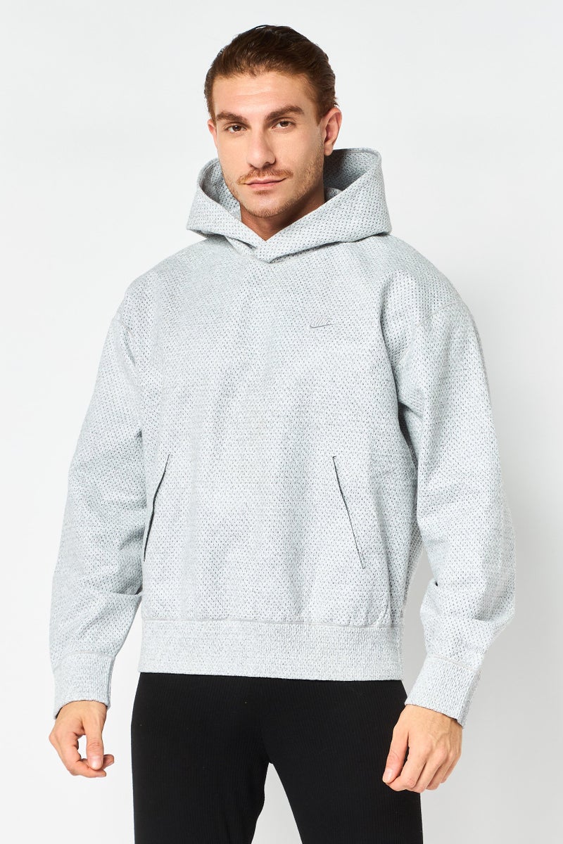 Nike Men Oversized Fit Long Sleeve Outdoor Hoodie, Heather Grey - Image 1
