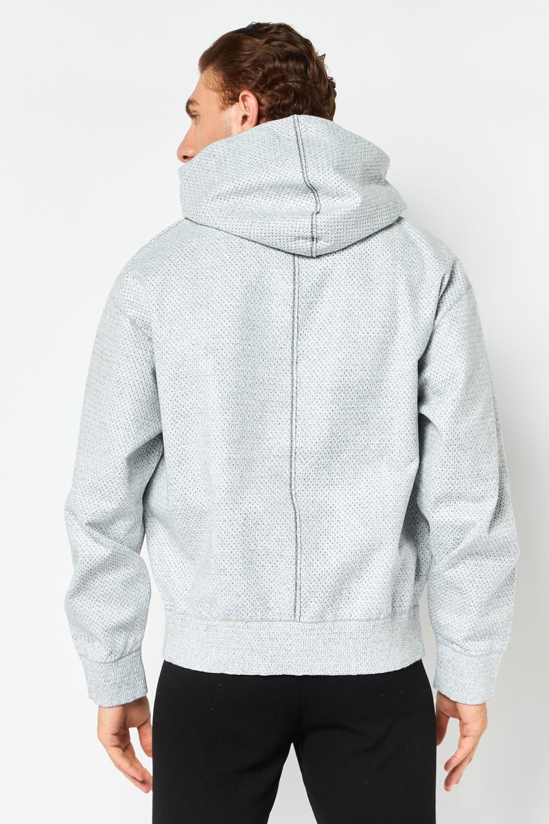 Nike Men Oversized Fit Long Sleeve Outdoor Hoodie, Heather Grey - Image 4