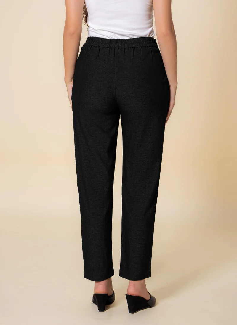 SHAPES SLIM JOGGER-WASIT TEXTURED TROUSERS