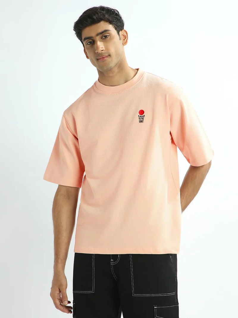 Men's Oversized Peach T-Shirt for Basketball