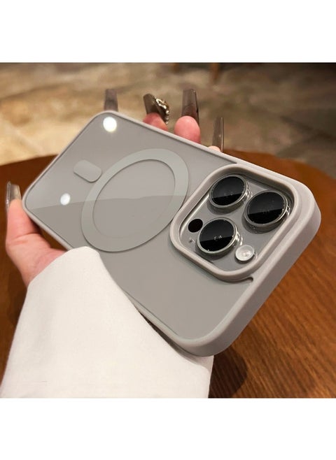 Suitable for iPhone 15 Pro Max with Complete Shock Protection, Transparent Back Cover, Ultra-Thin Phone Cover with Lens Protection Film, Magnetic Protection Cover