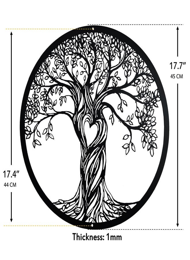 Acopelo Metal Wall Decor, Tree Art Wall Sculpture, Metal Wall Art Hanging for Living Room Bedroom Indoor Outdoor, Laser Cut Rustic Black Tree of Life （Black） (Big) - Image 2
