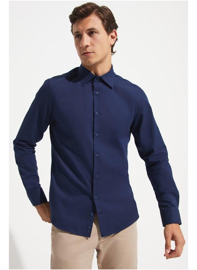 June Exclusive Men Slim Fit Long Sleeve Shirt Navy - pzsku/Z8263E41DD3EA728DFE95Z/45/_/1726731590/dab03727-197a-4d99-9c06-e85cb50a6729