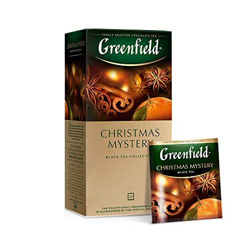 Greenfield Christmas Mystery Black Tea Fruit & Herbal Collection 25 Teabags The Execptional Freshness Of Tea Is Guranteed By The Special Foil Sachet - Image 1
