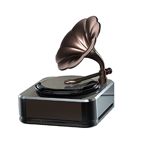 YOURKARTS.COM Solar Rotating Phonograph Car Perfume Retro Style Aromatherapy Dashboard Decoration, Auto Diffuser for Long-Lasting Freshness | car Accessories (Solar Gramophone, Rich Cologne) - Image 1