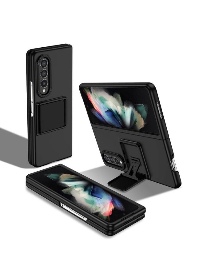 Generic Case Cover For Samsung Galaxy Z Fold3 5G Three-dimensional Folding Holder PC Phone Case Black 