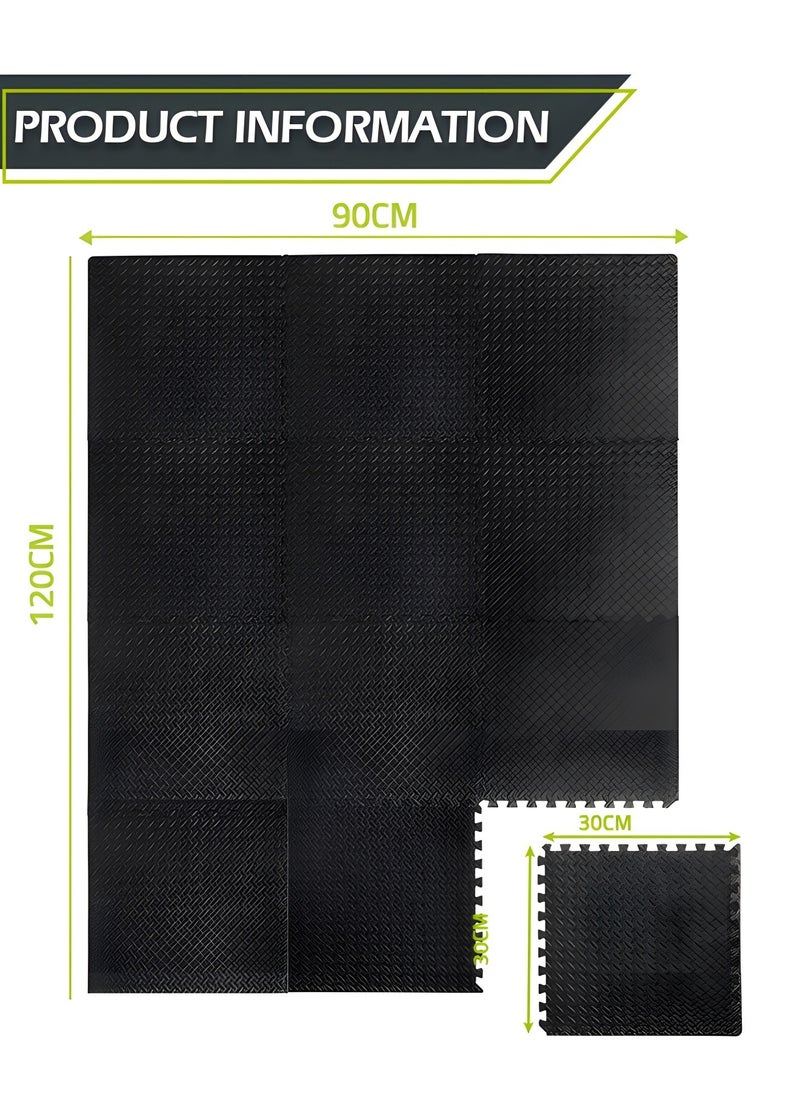 GROIC - 12 Pack Puzzle Exercise Floor Mat, EVA Foam Mats with Interlocking Floor Tiles, 12'' x 12'' Foam Gym Mat, Protective Flooring Mats Interlocking for Home and Gym Equipment - Image 1