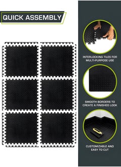 GROIC 12 Pack Puzzle Exercise Floor Mat, EVA Foam Mats with Interlocking Floor Tiles, 12'' x 12'' Foam Gym Mat, Protective Flooring Mats Interlocking for Home and Gym Equipment  - Image 5