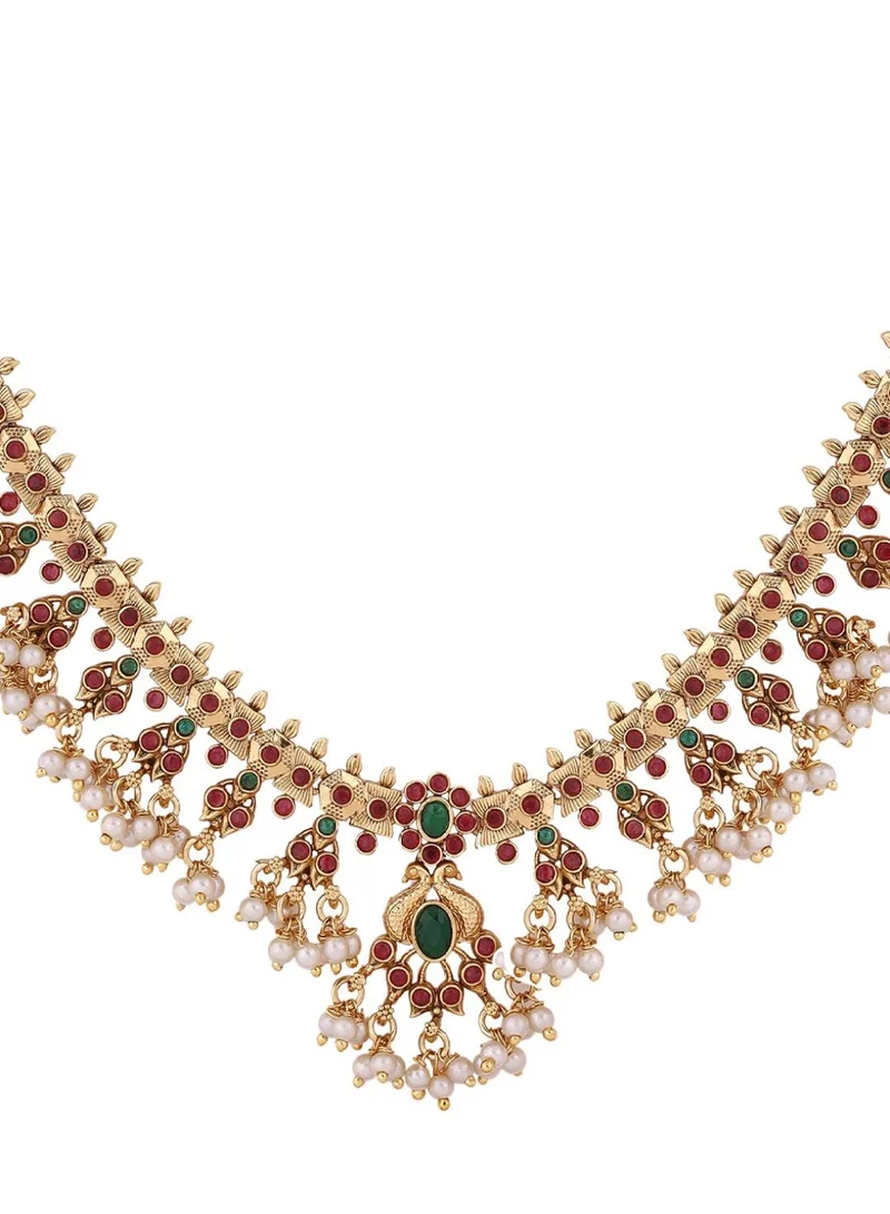 Priyaasi Kundan Stone Studded Beaded Contemporary Chandbalis