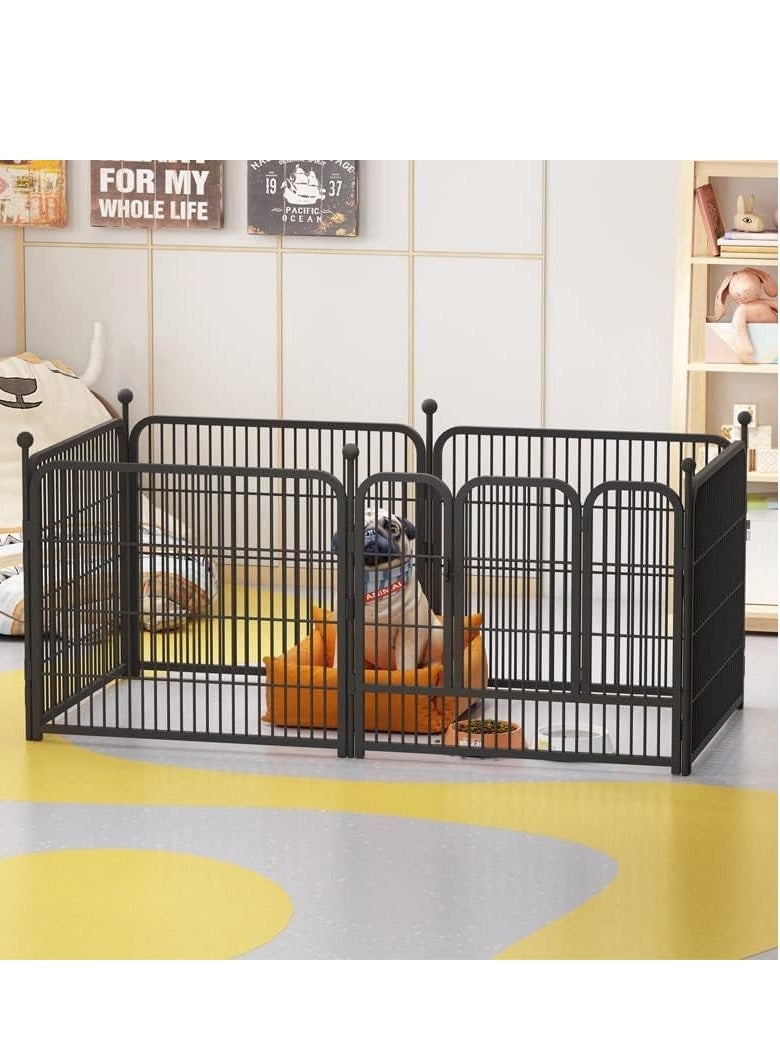 SHAMWA Dog Playpen Heavy Duty Folding Pet Exercise Pen Extra Large Indoor Outdoor Dog Fence with Door Panels Dog Crate Cage Kennel for Small and Large Dogs - Image 1
