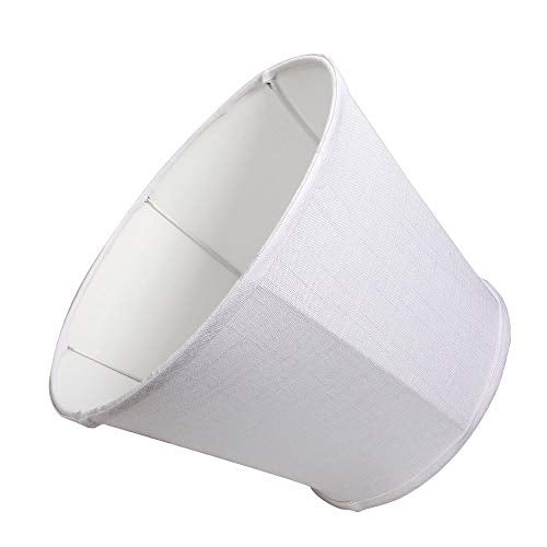 TooToo Star Double Tootoo Star White Lamp Shade Set of 2, Large Drum Lampshade for Floor Light and Table Lamp 10x14x10 inch, DIY Fabric Natural Linen Hand Crafted, Spider (White, 10x14x10 inch) - Image 3