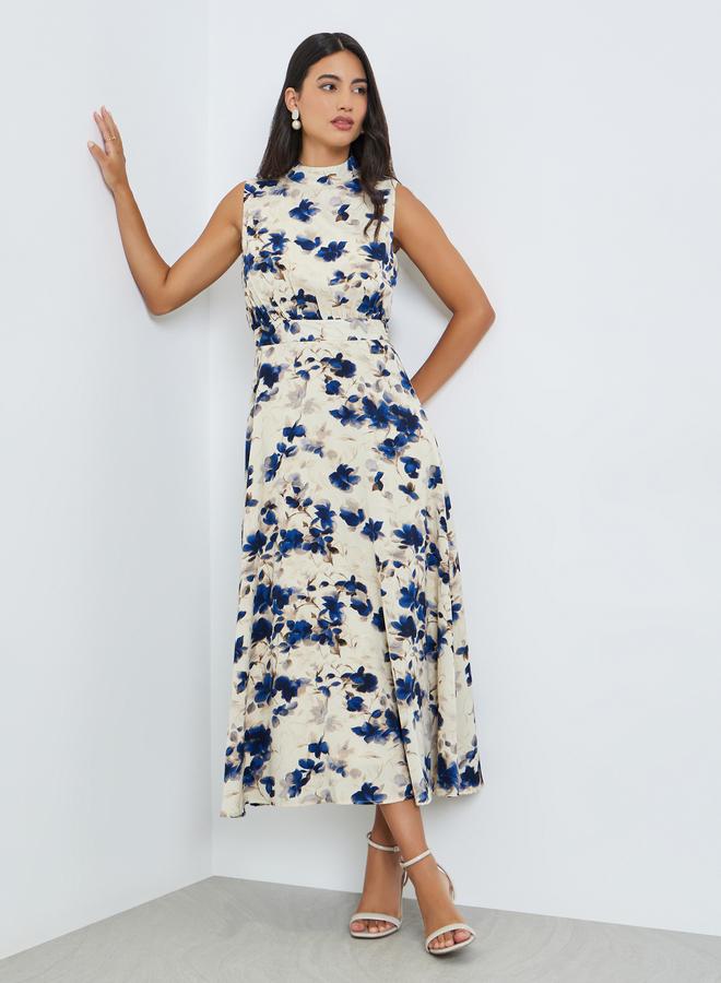 Styli Floral Sleeveless A-Line Maxi Dress - Image 1