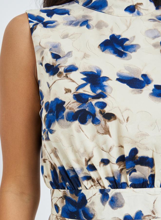 Styli Floral Sleeveless A-Line Maxi Dress - Image 4