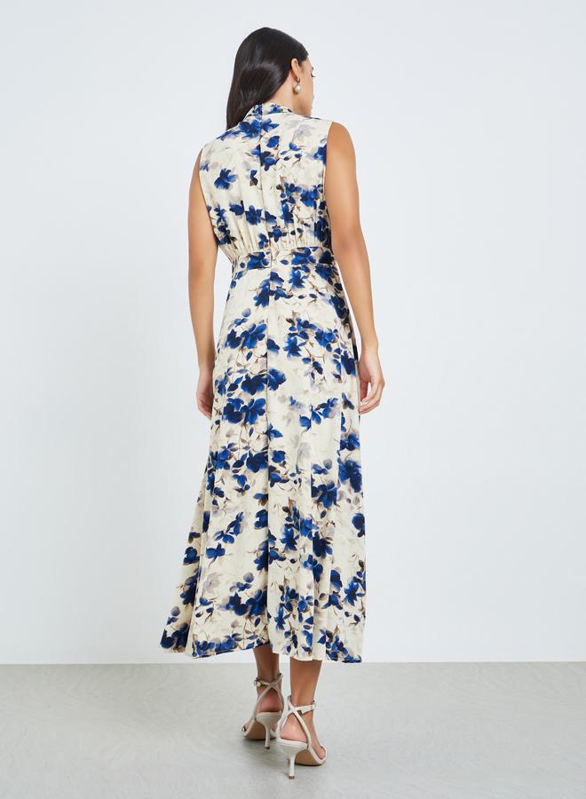 Styli Floral Sleeveless A-Line Maxi Dress - Image 3