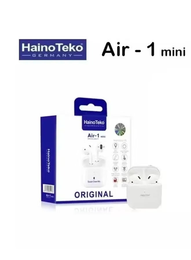 Haino Teko Air1 Mini Earbuds || Gaming, Handsfree Mic, Super Bass, Wireless Bluetooth -- Clear Call Quality, Comfortable Fit, Long Battery Life, Sweat & Water Resistant | For iPhone & Android - Image 1