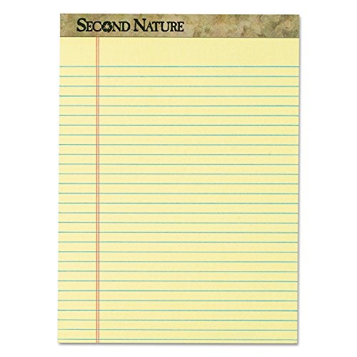 TOPS 74890 Second Nature Recycled Pads, 8 1/2 x 11 3/4, Canary, 50 Sheets (Pack of 12) - Image 1