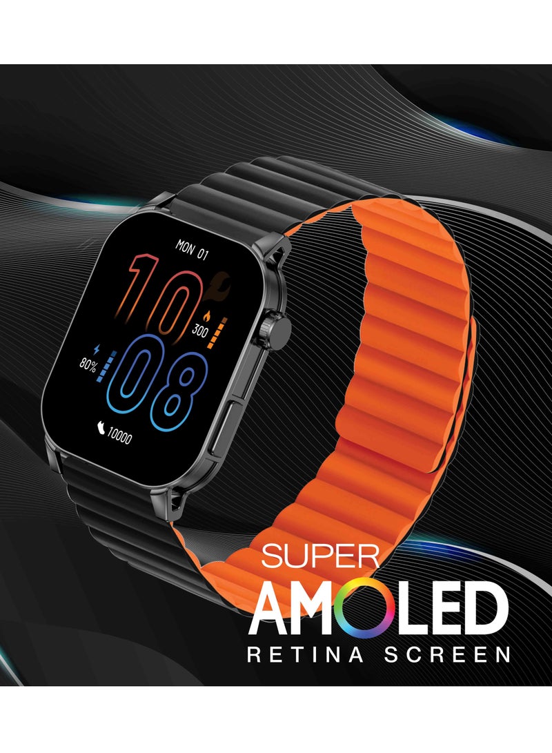 Maxwell Electronics Maxwell MW Edge Smart Edge Smart Watch for Men and Women, Answer/Dial Call, SMS, IP68 Waterproof, Full Screen Touch, AMOLED Retina, 100+ Sports Mode, Sleep Monitoring, Water Drinking Reminder - Image 2