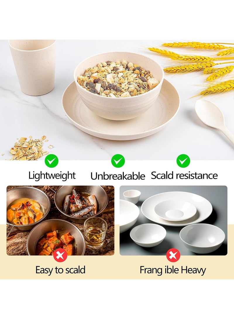 كينجمازي طقم أواني الطعام من قش القمح 88 قطعة (8 مجموعات) - Image 3