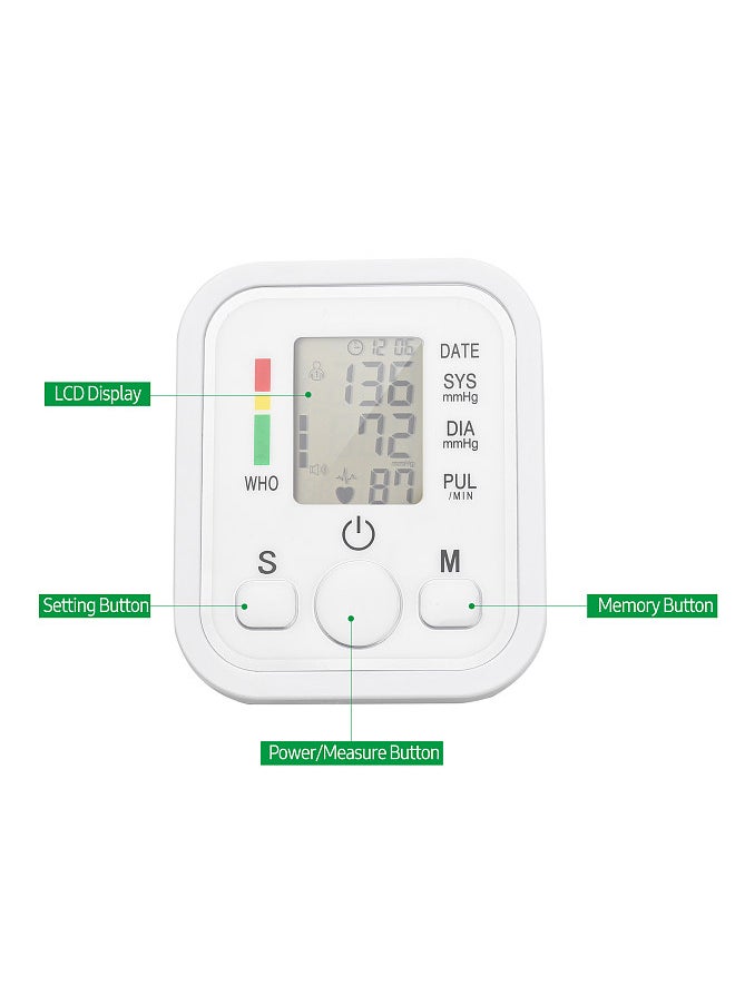Generic 2.0-inch LCD Digital Pressure Meter Electronic Upper Arm Pressure Monitor Pressure Cuff Household Automatic BP Cuff Pressure Tester Arm Cuff Dual User Mode 99 Groups Memory with English Voice Broadcast  - Image 5