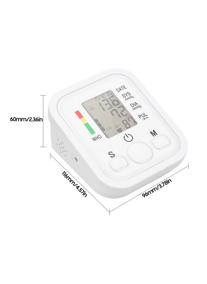 2.0-inch LCD Digital Pressure Meter Electronic Upper Arm Pressure Monitor Pressure Cuff Household Automatic BP Cuff Pressure Tester Arm Cuff Dual User Mode 99 Groups Memory with English Voice Broadcast
