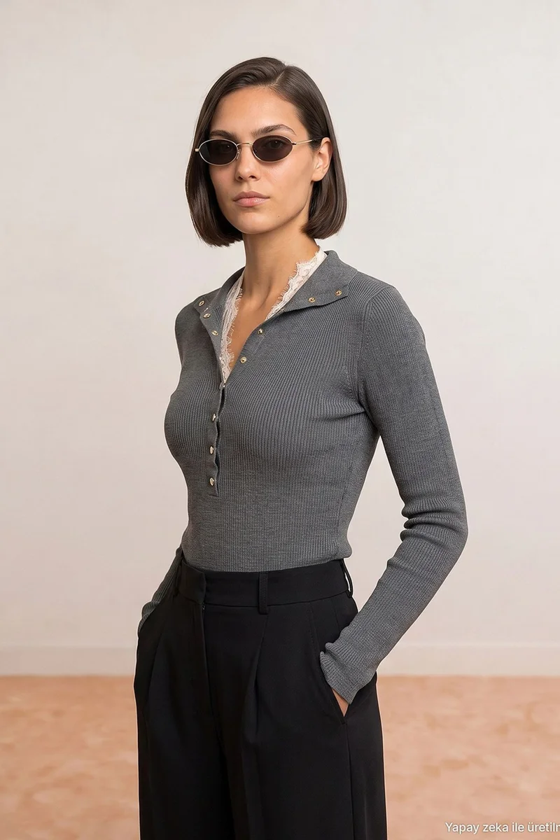 Dilvin Charcoal Grey DILVIN Women's Sweater for Women | Best Price UAE