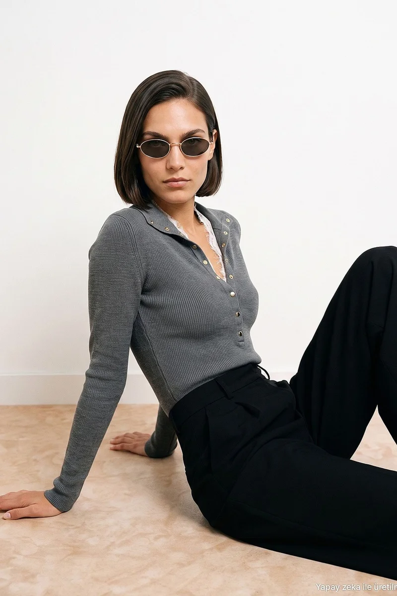 Dilvin Charcoal Grey DILVIN Women's Sweater for Women | Best Price UAE