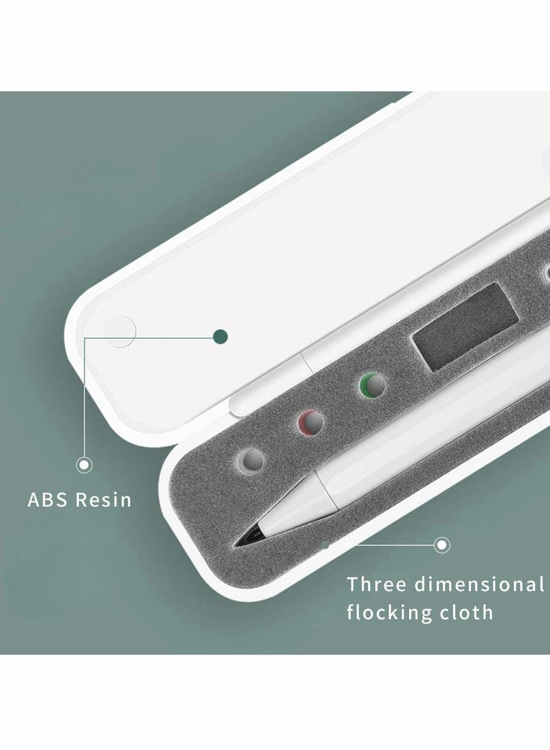 كاست ويف حافظة قلم اللمس المتوافقة مع قلم أبل الجيل 1 و 2 مع فتحات تخزين للرؤوس الإضافية، الأغطية ومحول الشحن للقلم مع غطاء (10ملم، ... - Image 4