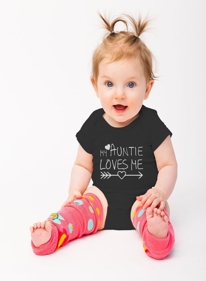 Funnwear عمتي تحبني - بدلة أطفال أساسية مضحكة - ملابس بنات حديثات الولادة - رومبير للأولاد حديثي الولادة (حديثي الولادة، أسود) - Image 3