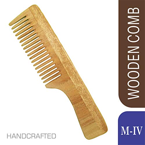 Herb Essential Handcrafted Neem Wood Comb M - IV, Natural Wood (Pack of 2) - Image 2