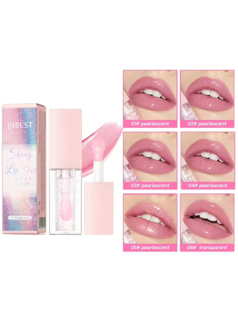 QiBest Shiny Lip Oil Lip Gloss Moisturizing Hydrating Nourishing Long Lasting Smooth Shiny Lip Gloss Lip Oil Color Changing Pearlized Lip Oil with Big Brush Head Shiny Lip Oil 03 - Image 5