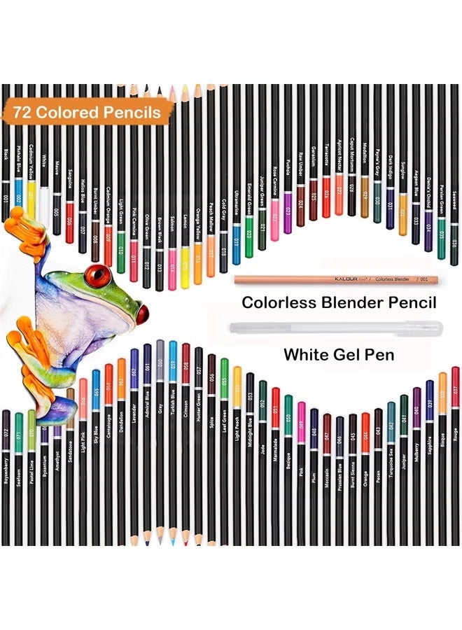 KALOUR 72-Color Color Pencils Set, Artist Sketching Drawing Pencils, Art Craft Supplies,Drawing Supplies,Gift for Adults Kids Beginners, Coloring Pencils Kit - Image 2