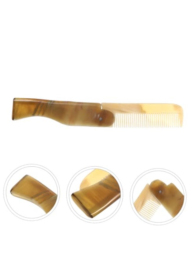 minkissy Foldable Ox Horn Comb 649 Inch Portable Hair Comb with Scalp Massage for Travel and Daily Styling Tool - Image 3