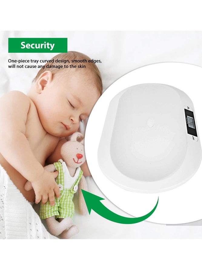 Baby Weight Scale 10G to 20KG, Multi-Function with LCD Display, 3 Weighing Mode(LB/OZ/KG), Measure Height Scale for Infant, Newborns, Puppy, Cats