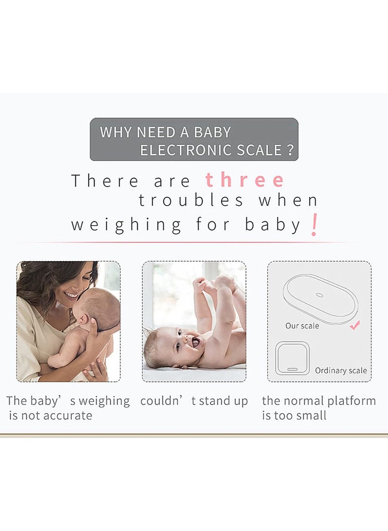 Baby Weight Scale 10G to 20KG, Multi-Function with LCD Display, 3 Weighing Mode(LB/OZ/KG), Measure Height Scale for Infant, Newborns, Puppy, Cats