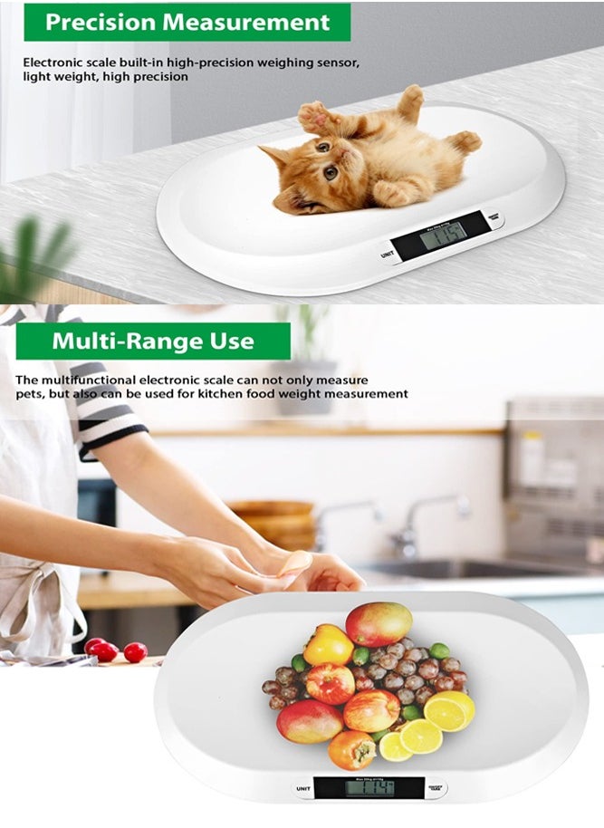 Baby Weight Scale 10G to 20KG, Multi-Function with LCD Display, 3 Weighing Mode(LB/OZ/KG), Measure Height Scale for Infant, Newborns, Puppy, Cats