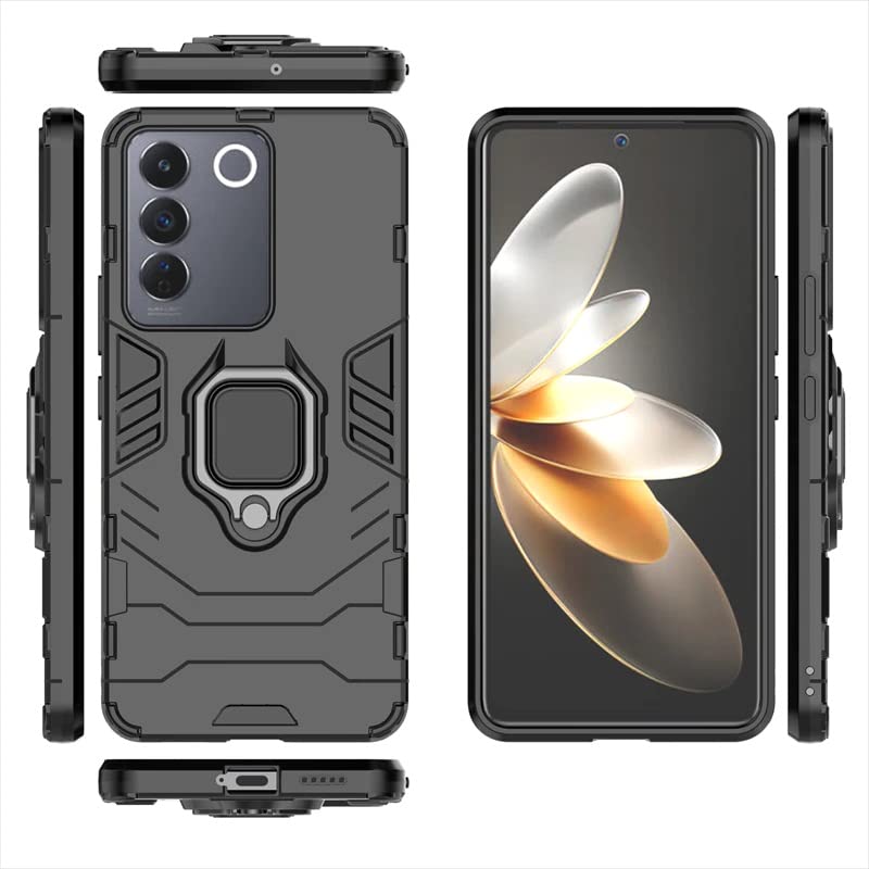 SPAZY CASE® Vivo Y200e 5G Back Cover | Dual Layer Armor Defender Full Body Protective + PC Hybrid Kickstand Back Case for Vivo Y200e 5G - Image 4