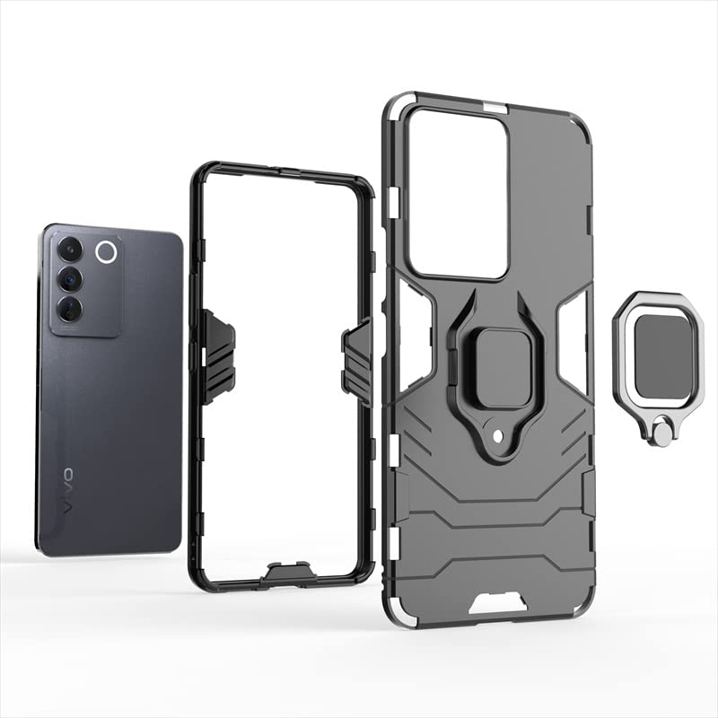 SPAZY CASE® Vivo Y200e 5G Back Cover | Dual Layer Armor Defender Full Body Protective + PC Hybrid Kickstand Back Case for Vivo Y200e 5G - Image 3