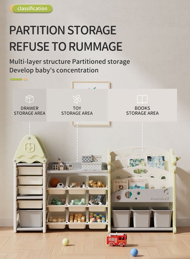 XIANGYU PTY11601 Plastic Baby Bookshelf Kids Toys Store Cabinet Indoor Bedroom Furniture Set Modern Toy Storage - Image 2