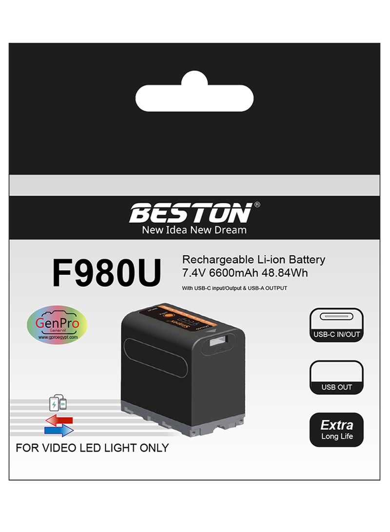 BESTON Beston NP-F980U Battery with USB-C PD (48.84W) - Image 1