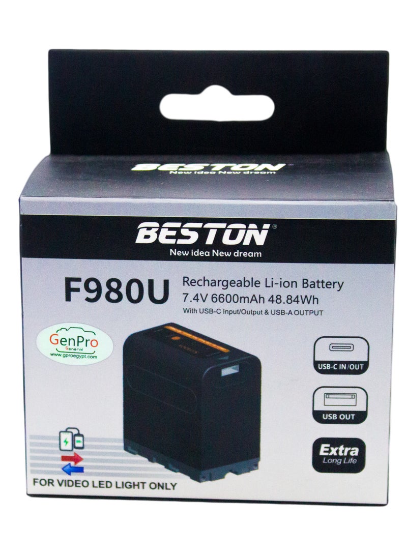 BESTON Beston NP-F980U Battery with USB-C PD (48.84W) - Image 3