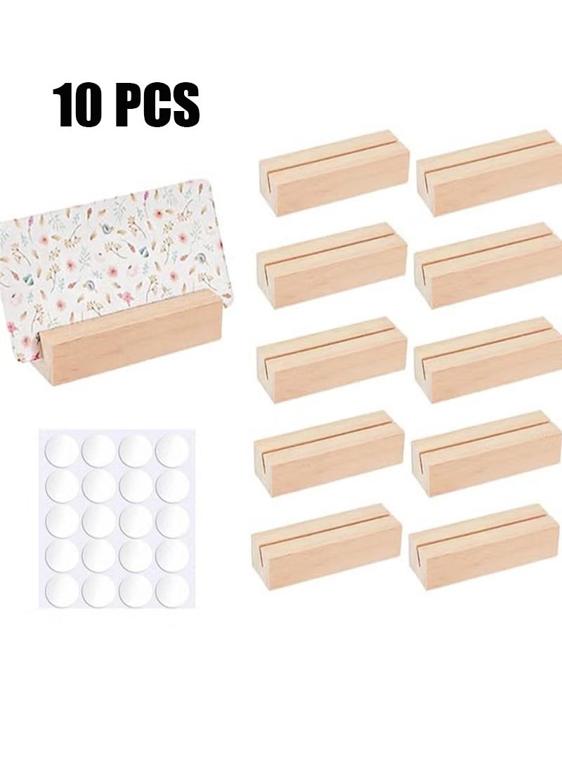 Unewshi 10 pcs Wood Place Card Holders Wood Name Card Holder Table Number Stands for Wedding Party Events Decoration Double Side Display Mini Blackboard  - Image 1