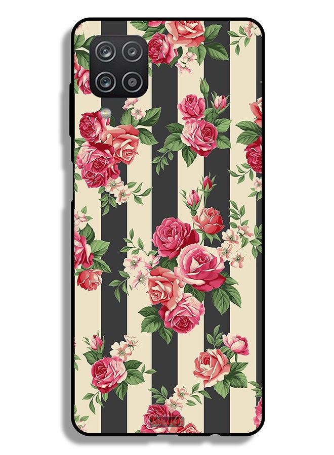 Tolwak Samsung Galaxy A12 Protective Case Cover Roses Pattern - Image 1